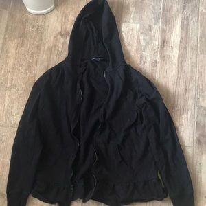 Black Zip Up Hoodie (XS-S)